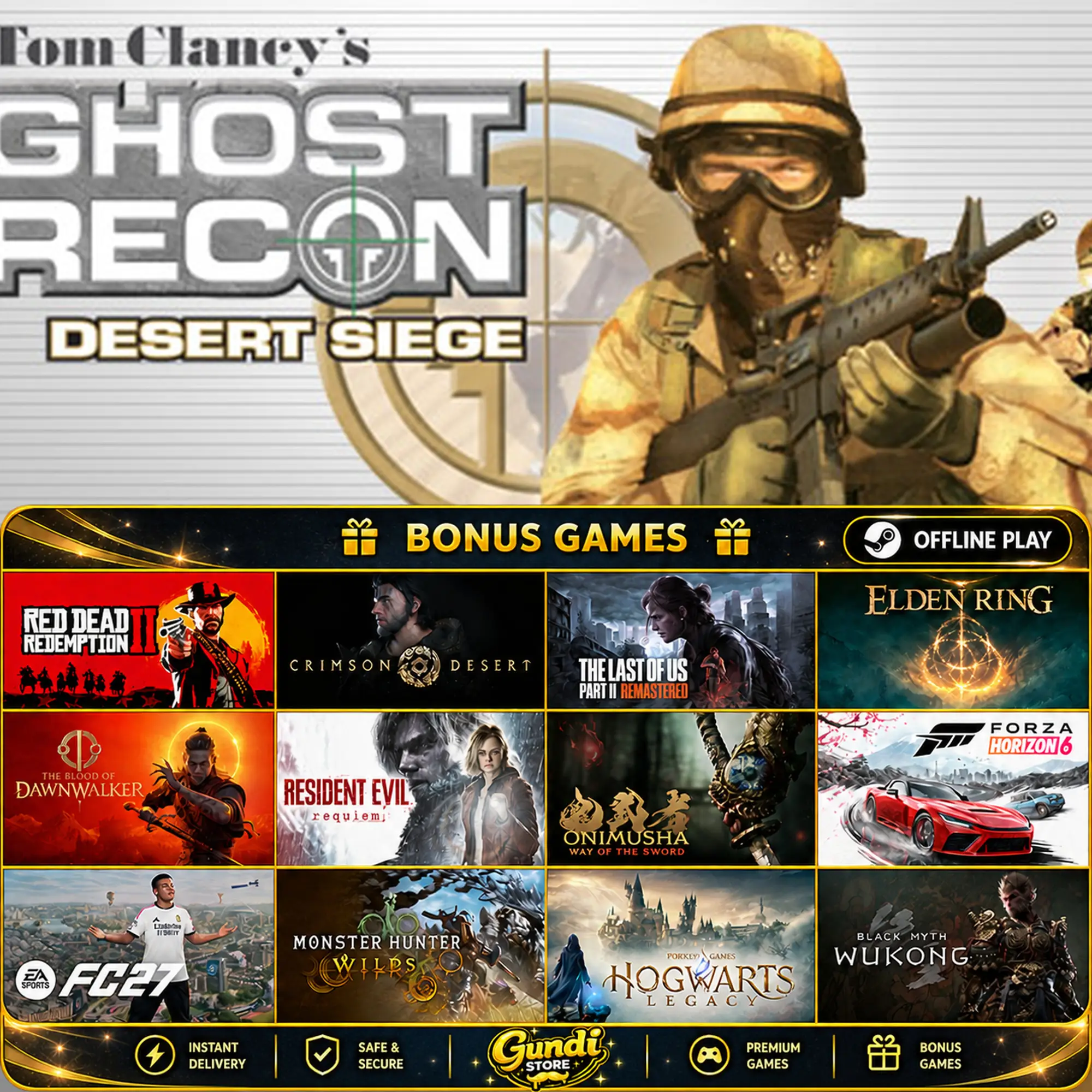 [AUTO CODE] - Tom Clancy's Ghost Recon_ Desert Siege + BONUS GAME