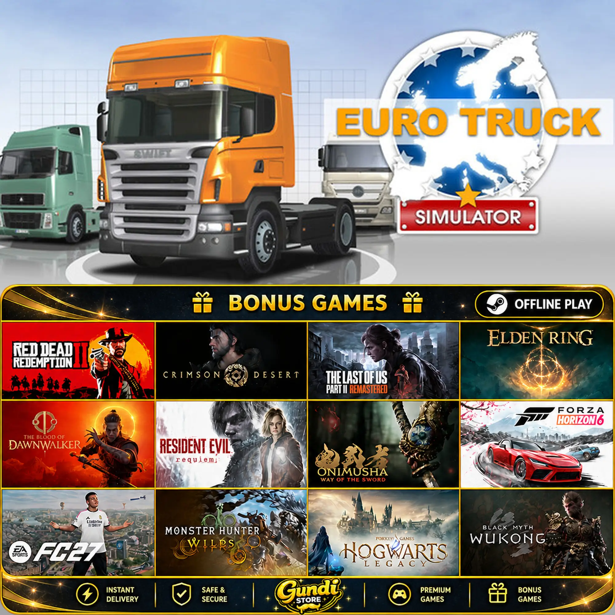 [AUTO CODE] - Euro Truck Simulator + BONUS GAME