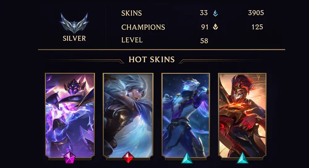 SILVER II - 58 LVL - 33 SKIN