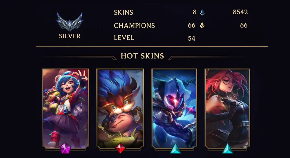 VN - SILVER IV - 54 LVL - 8 SKIN