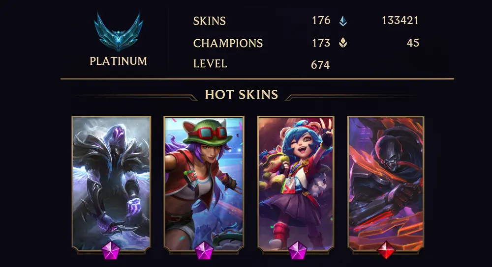 PLATINUM III - 674 LVL - 176 SKIN