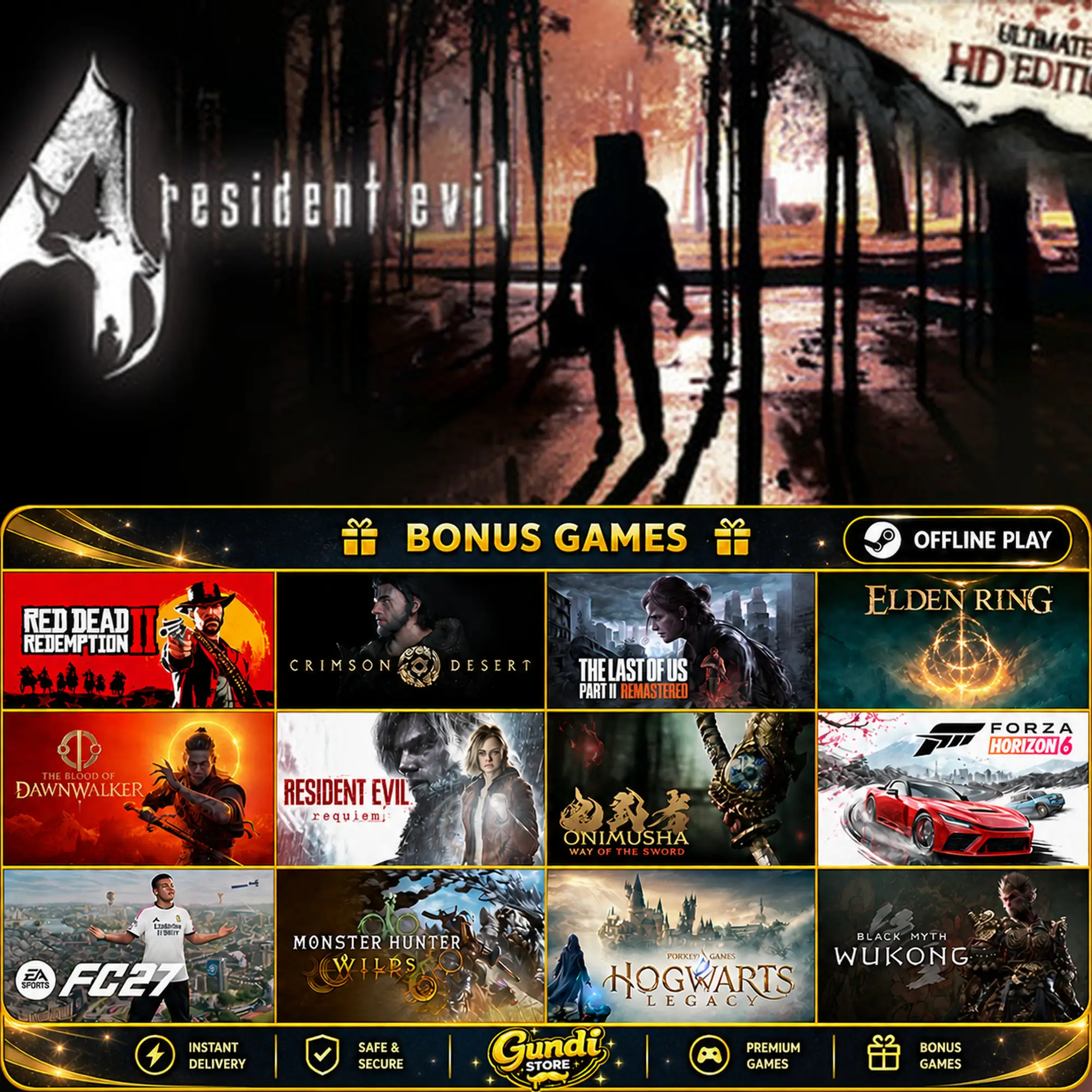 [AUTO CODE] - Resident Evil 4 (2005) + BONUS GAME
