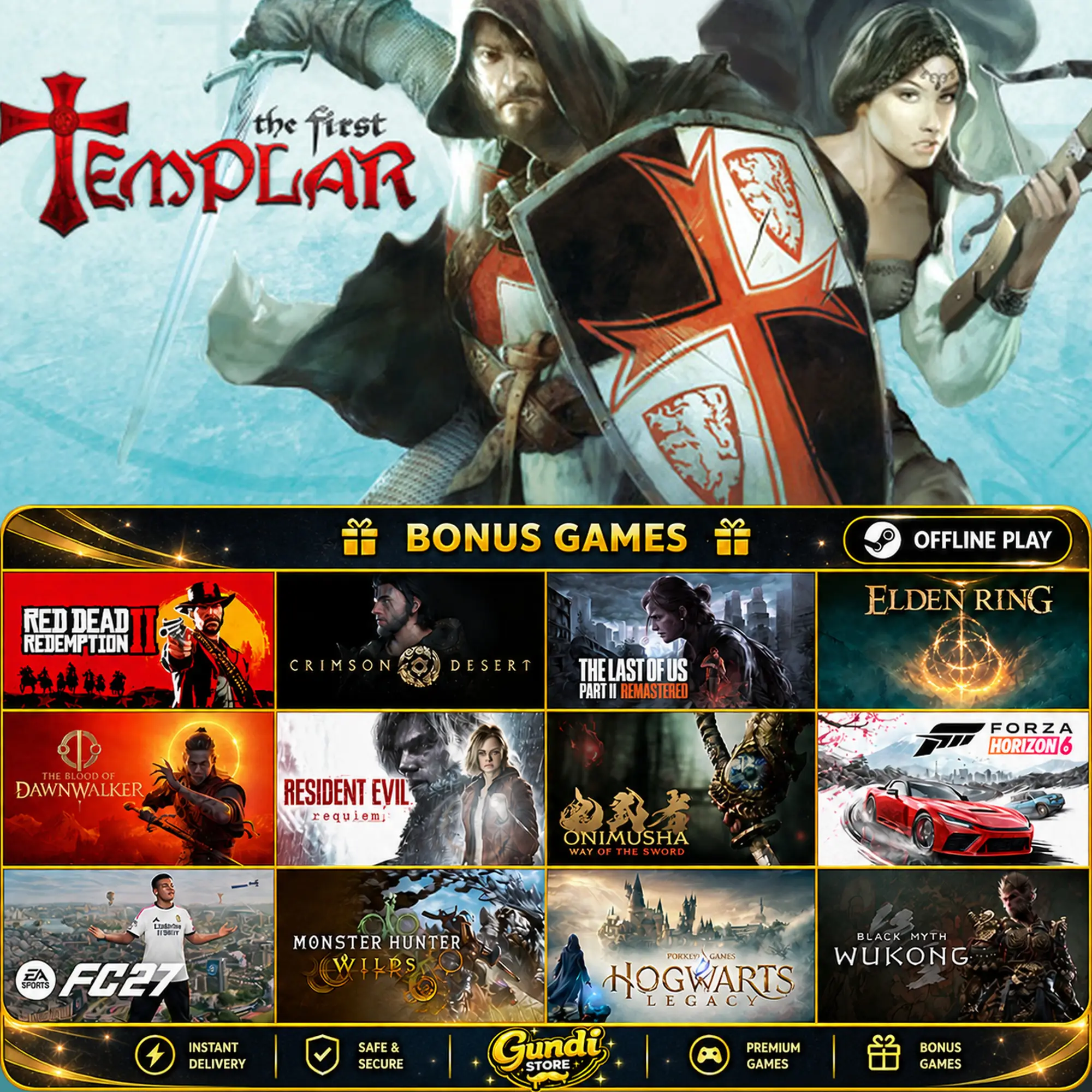 [AUTO CODE] - The First Templar + BONUS GAME