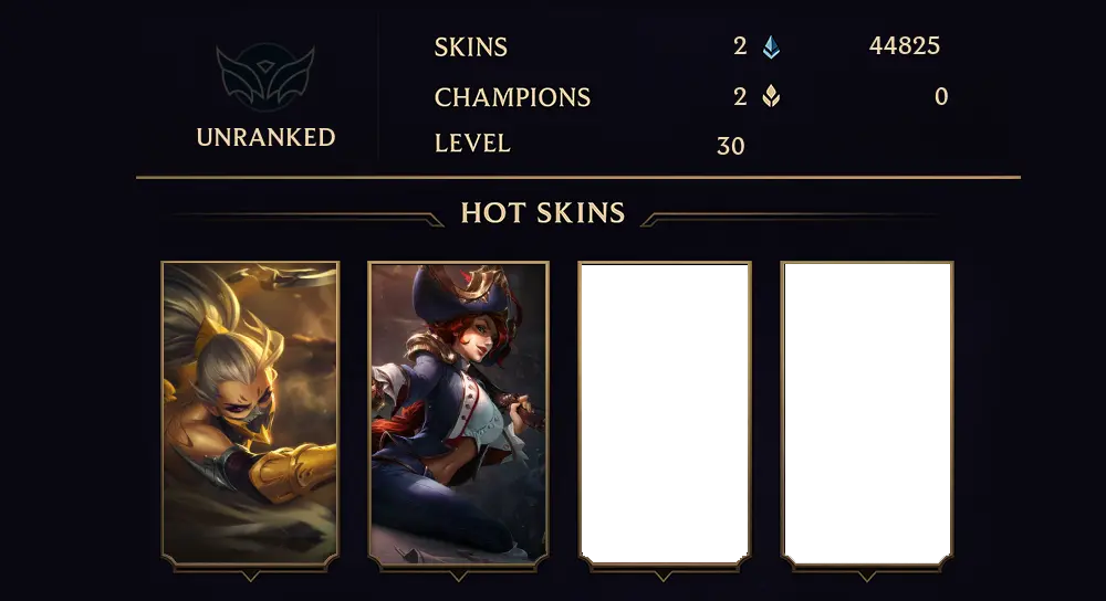 UNRANKED - 30 LVL - 2 SKIN