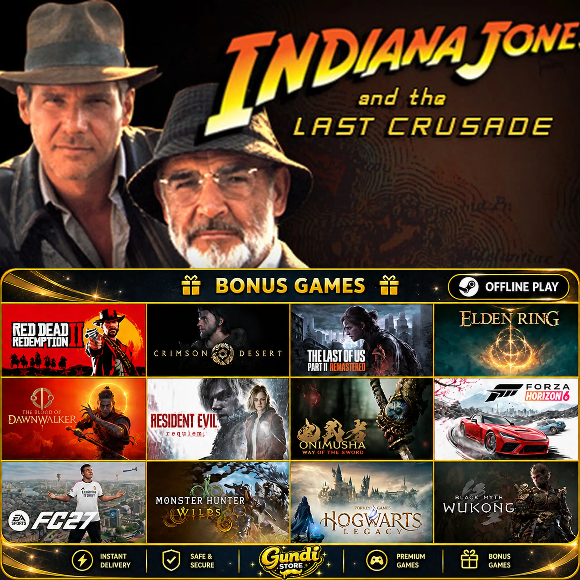 [AUTO CODE] - Indiana Jones and the Last Crusade + BONUS GAME