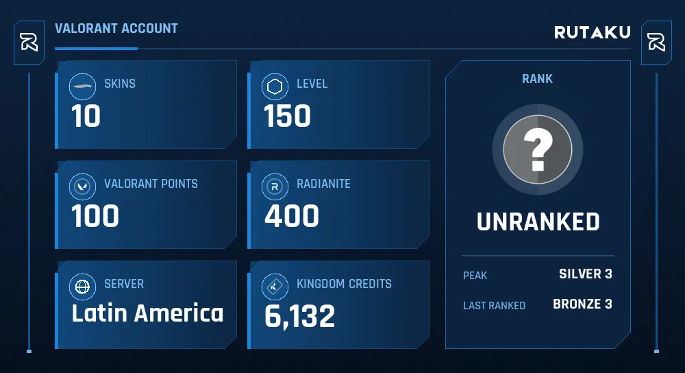UNRANKED - 150 LVL - 10 SKIN