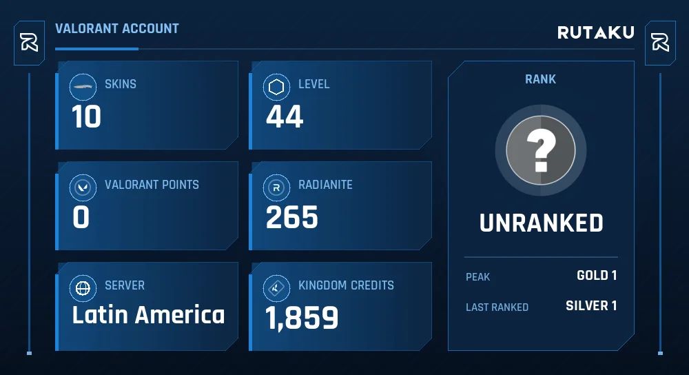 UNRANKED - 44 LVL - 10 SKIN