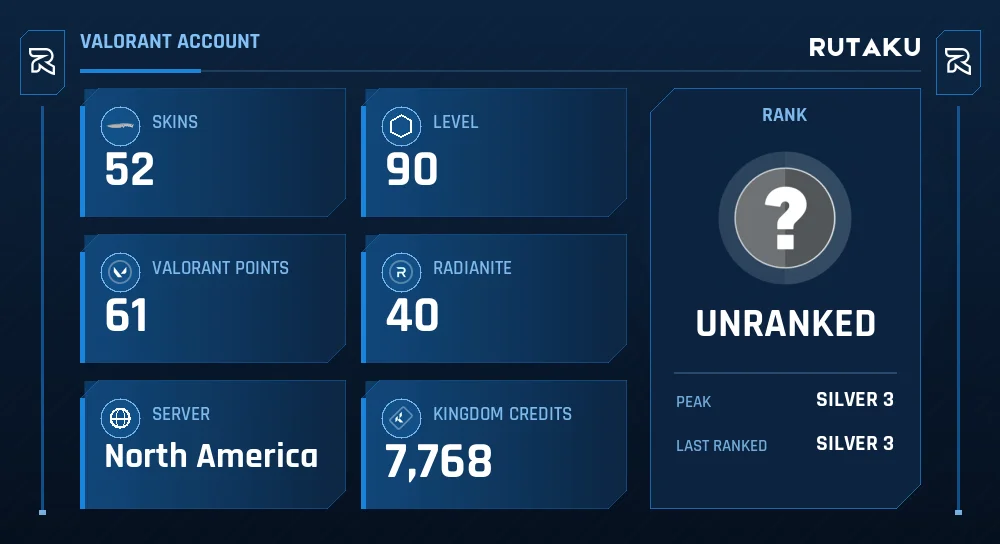 UNRANKED - 90 LVL - 52 SKIN - 4 KNIFE