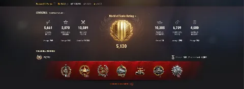 ASIA | 4 TOP TANKS | 158 PREMIUM TANKS | 10652 GOLD | 12589 BATTLES | INACTIVE