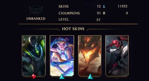 UNRANKED - 57 LVL - 12 SKIN