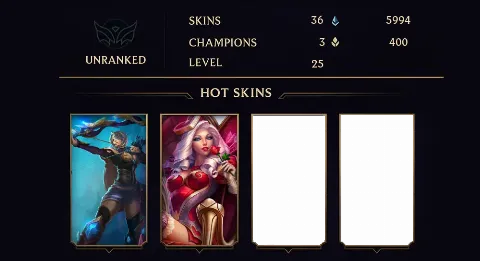 UNRANKED - 25 LVL - 2 SKIN