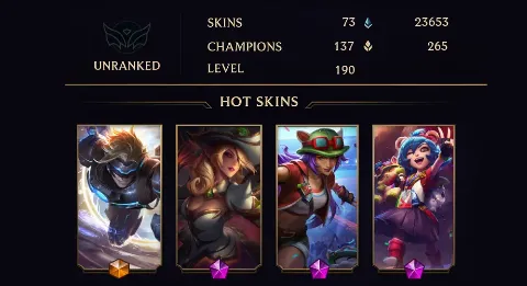 UNRANKED - 190 LVL - 73 SKIN