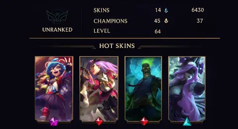 UNRANKED - 64 LVL - 14 SKIN