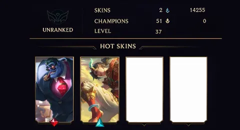 UNRANKED - 37 LVL - 2 SKIN