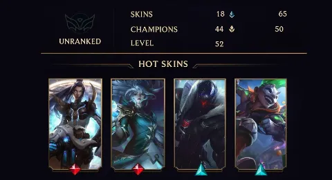 UNRANKED - 52 LVL - 18 SKIN