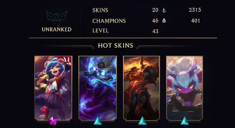 UNRANKED - 43 LVL - 20 SKIN
