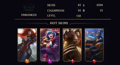 UNRANKED - 128 LVL - 43 SKIN