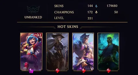 UNRANKED - 351 LVL - 144 SKIN