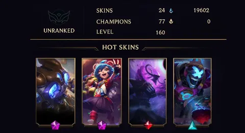 UNRANKED - 160 LVL - 24 SKIN