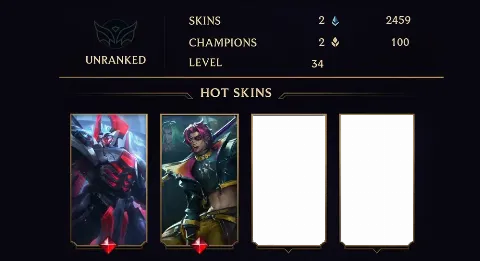 UNRANKED - 34 LVL - 2 SKIN