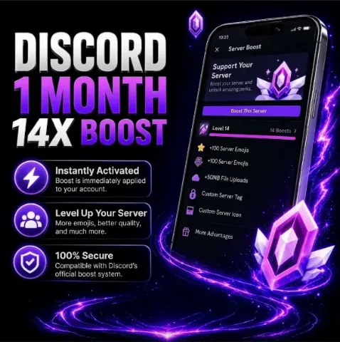 Discord 14x Server Boost - 1 Month Warranty