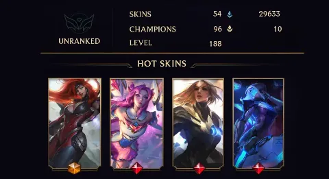 UNRANKED - 188 LVL - 54 SKIN