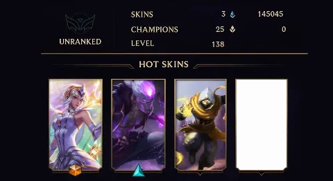 UNRANKED - 138 LVL - 3 SKIN