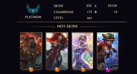 PLATINUM III - 441 LVL - 232 SKIN