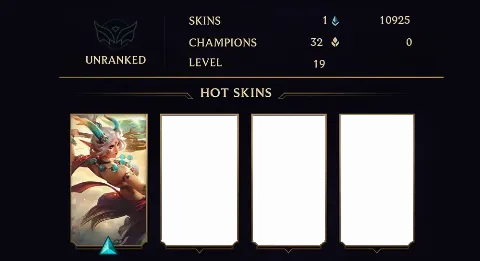 UNRANKED - 19 LVL - 1 SKIN