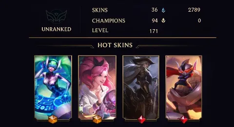 UNRANKED - 171 LVL - 36 SKIN