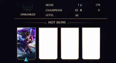 UNRANKED - 30 LVL - 1 SKIN
