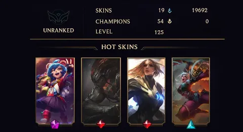 UNRANKED - 125 LVL - 19 SKIN