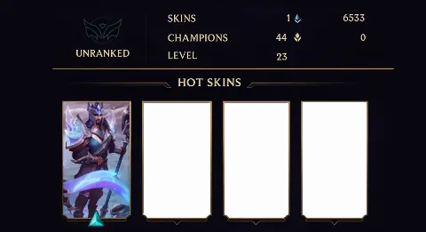 UNRANKED - 23 LVL - 1 SKIN