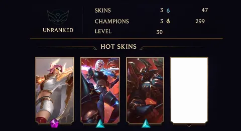 UNRANKED - 30 LVL - 3 SKIN