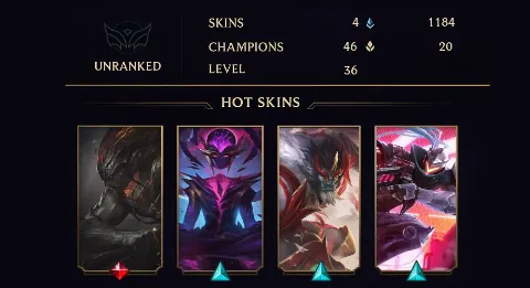 UNRANKED - 36 LVL - 4 SKIN
