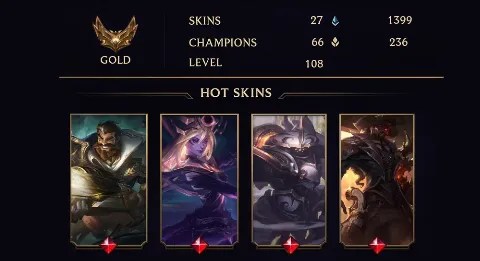 GOLD IV - 108 LVL - 27 SKIN