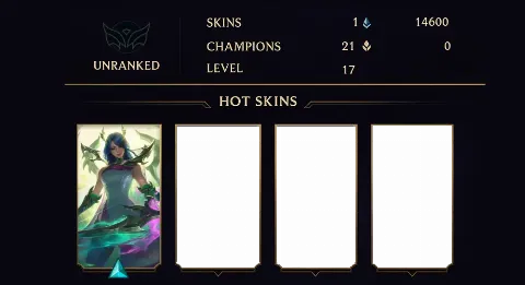 UNRANKED - 17 LVL - 1 SKIN
