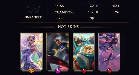 UNRANKED - 39 LVL - 30 SKIN
