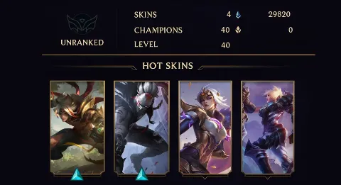 UNRANKED - 40 LVL - 4 SKIN