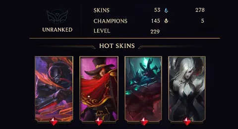 UNRANKED - 229 LVL - 53 SKIN