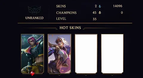 UNRANKED - 35 LVL - 2 SKIN
