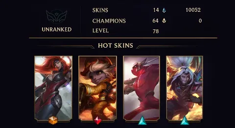 UNRANKED - 78 LVL - 14 SKIN