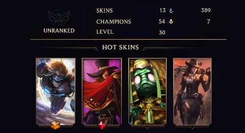 UNRANKED - 30 LVL - 13 SKIN