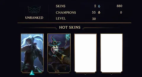 UNRANKED - 30 LVL - 2 SKIN