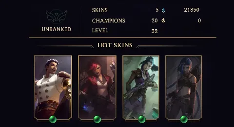 UNRANKED - 32 LVL - 5 SKIN
