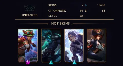 UNRANKED - 28 LVL - 7 SKIN