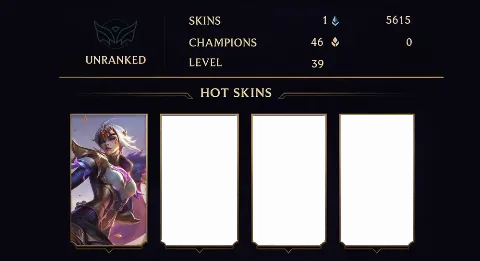 UNRANKED - 39 LVL - 1 SKIN