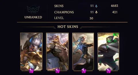 UNRANKED - 30 LVL - 11 SKIN