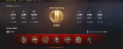 NA | 6 TOP TANKS | 132 PREMIUM TANKS | 2689 GOLD | 15099 BATTLES | INACTIVE