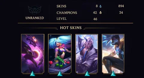 UNRANKED - 46 LVL - 8 SKIN